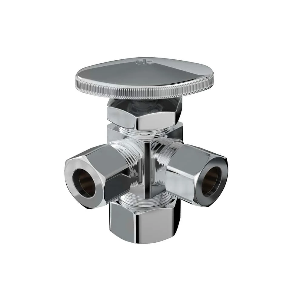 Budget 🎉 PROFLO® 5/8 x 3/8 in. Compression Oval Handle Angle Supply Stop Valve in Chrome Plated ✨ 4 Budget 🎉 PROFLO® 5/8 x 3/8 in. Compression Oval Handle Angle Supply Stop Valve in Chrome Plated ✨ - Image 2
