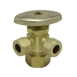 Buy 🌟 PROFLO® 5/8 x 3/8 in. Compression Oval Handle Angle Supply Stop Valve in Rough Brass 😉