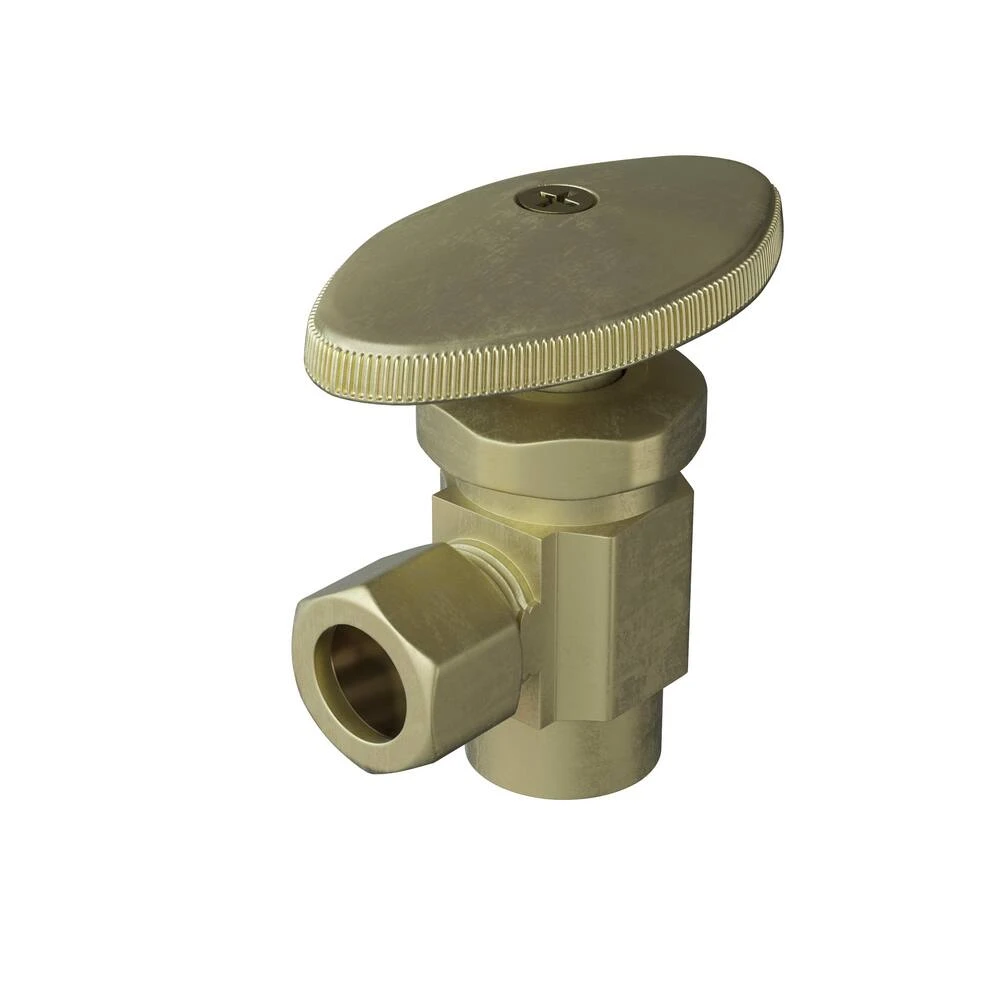 Wholesale ✨ PROFLO® 1/2 x 3/8 in. Sweat x Compression Knob Angle Supply Stop Valve in Rough Brass ⌛ 4 Wholesale ✨ PROFLO® 1/2 x 3/8 in. Sweat x Compression Knob Angle Supply Stop Valve in Rough Brass ⌛ - Image 2