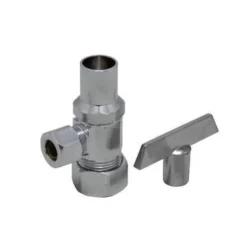 New ✔️ PROFLO® 5/8 x 3/8 in. OD Compression Keyed Angle Supply Stop Valve in Polished Chrome ⭐