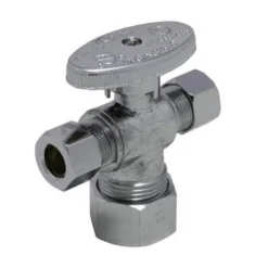 Discount 🎉 PROFLO® 3/8 x 5/8 x 3/8 in. Compression Lever Handle Angle Supply Stop Valve in Chrome Plated 💯