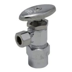 New ✨ PROFLO® 1/2 x 3/8 in. Solvent Weld x Compression Angle Supply Stop Valve in Polished Chrome 🔔