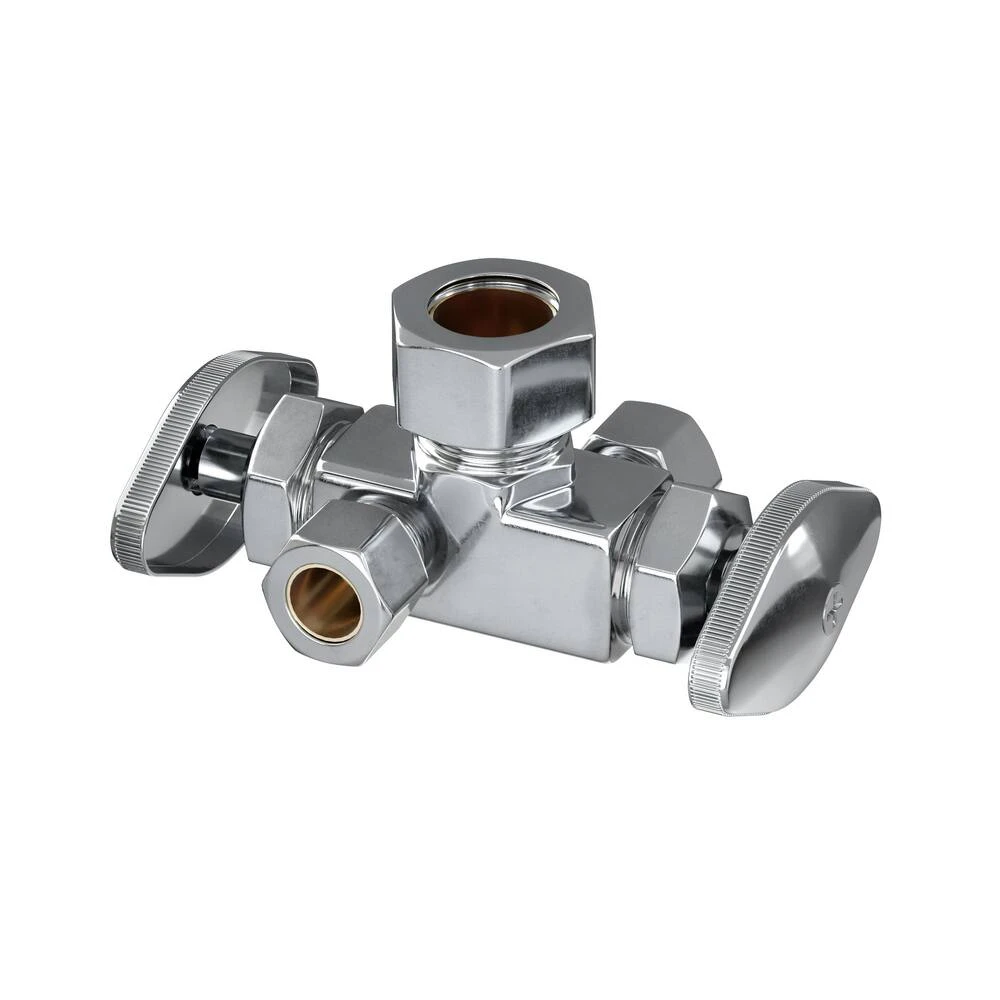 Outlet 🤩 PROFLO® 5/8 x 3/8 x 3/8 in. Compression Oval Angle Supply Stop Valve in Chrome Plated 🥰 4 Outlet 🤩 PROFLO® 5/8 x 3/8 x 3/8 in. Compression Oval Angle Supply Stop Valve in Chrome Plated 🥰 - Image 2